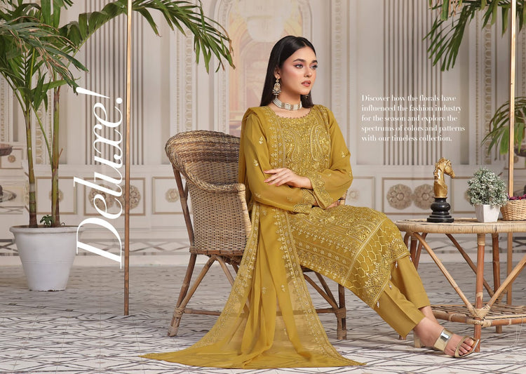 ALISHBA PREMIUM SEMI-STITCHED CHIFFON | D-07