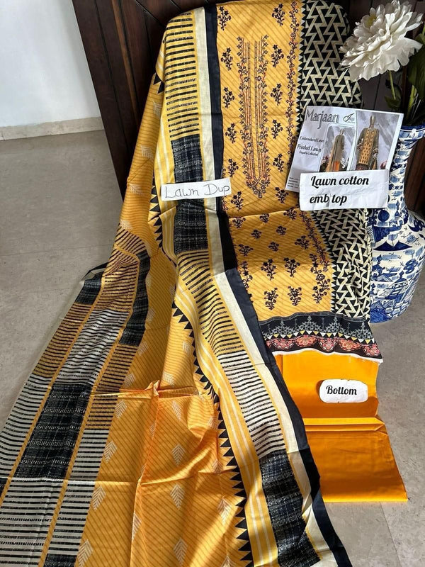 MARJAN LAWN EMBROIDERED UN-STITCHED BY HUMDUM | D-35