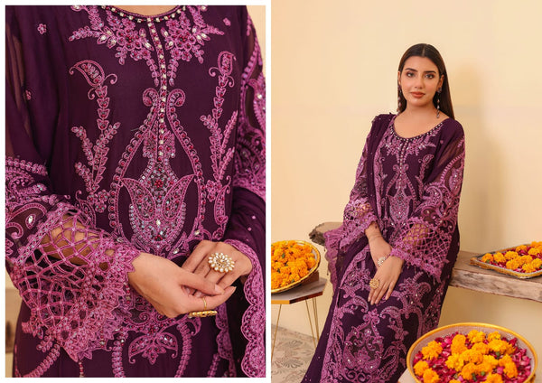 RAYA BY HF HANNAN FABRICS | SEMI-STITCHED | D-03