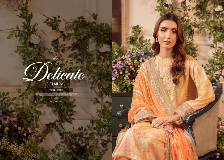 MEERA BY GULLJEE | EMBROIDERED LAWN | D-07