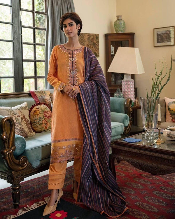 QLINE LAWN QALAMKAR UNSTITCHED BL#15