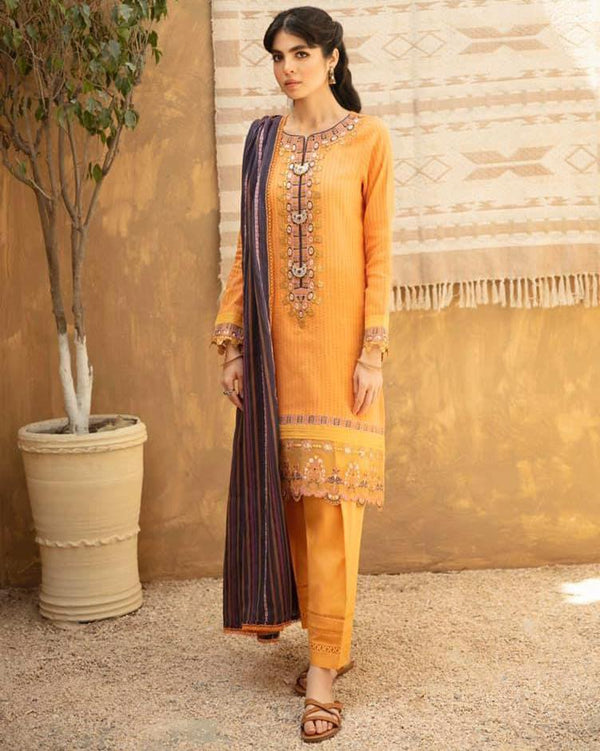 QLINE LAWN QALAMKAR UNSTITCHED BL#15
