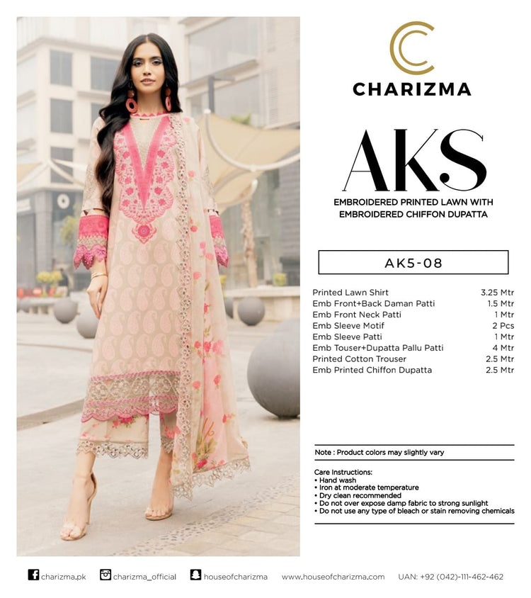AKS BY CHARIZMA LUXURY LAWN | AK5-08