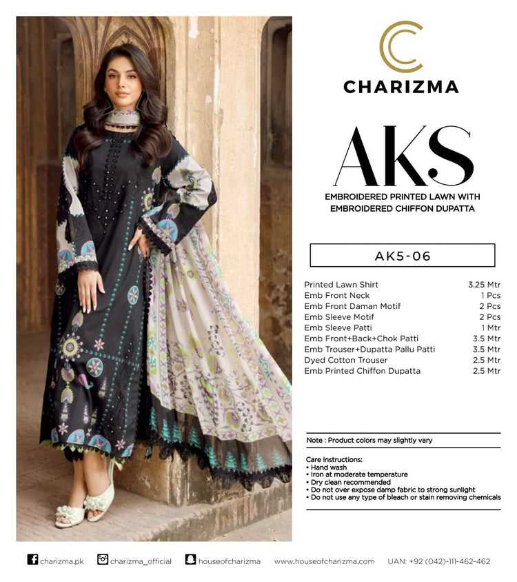 AKS BY CHARIZMA LUXURY LAWN | AK5-06