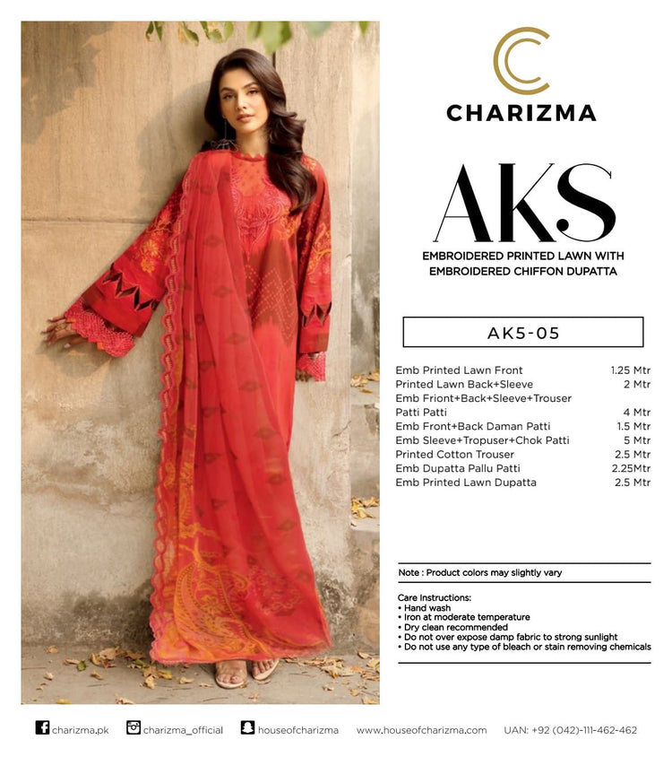 AKS BY CHARIZMA LUXURY LAWN | AK5-05