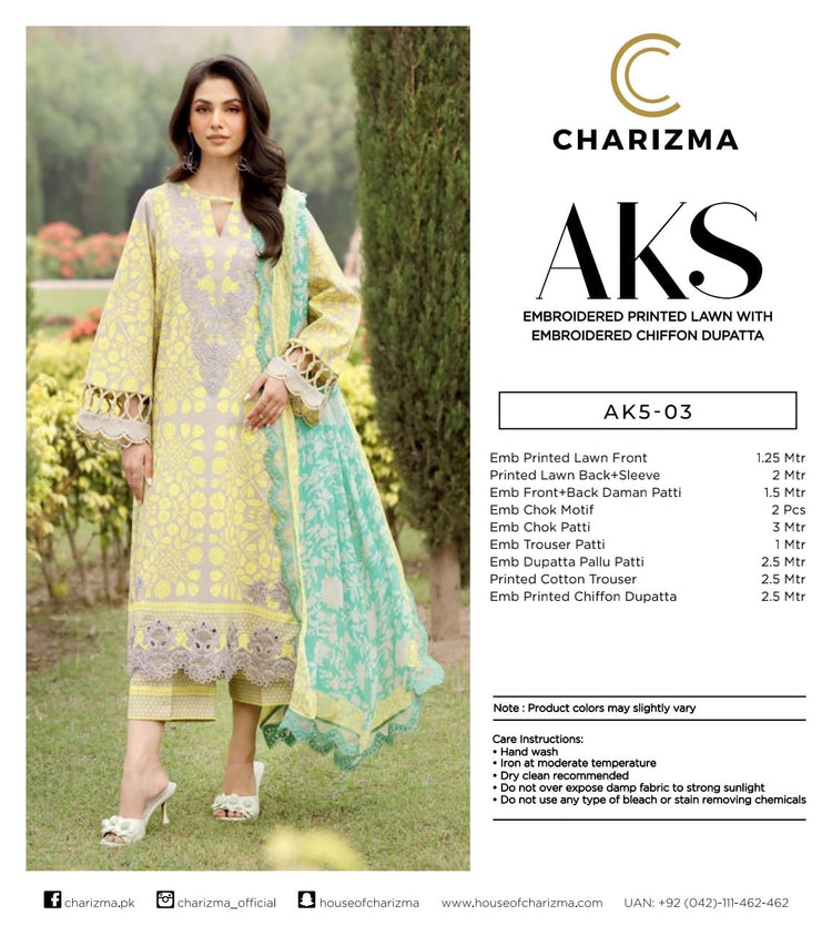AKS BY CHARIZMA LUXURY LAWN | AK5-03