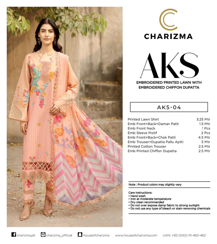 AKS BY CHARIZMA LUXURY LAWN | AK5-04