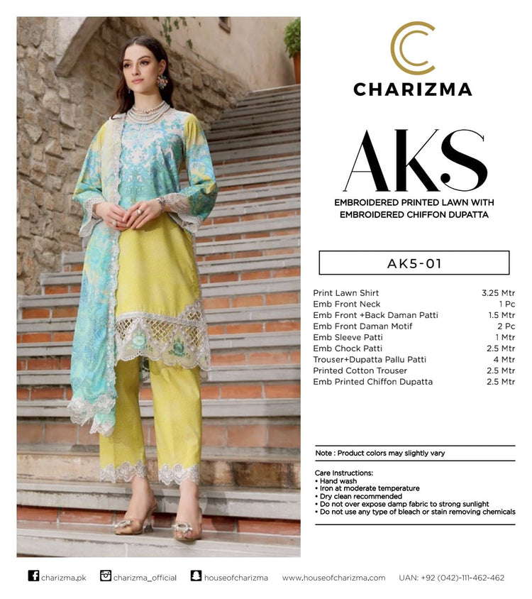 AKS BY CHARIZMA LUXURY LAWN | AK5-01