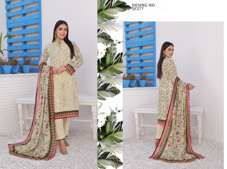 MONICA BY RANA ARTS UN-STITCHED 3PC | D-07