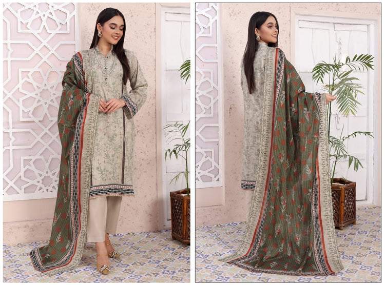 ARUSHA BY RANA ARTS UN-STITCHED 3PC | D-07