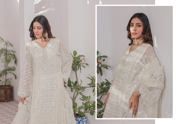 MAAHI BY HANNAN FABRICS SEMI-STITCHED 3PC | D-02