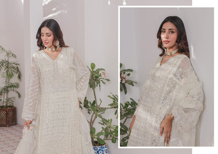 MAAHI BY HANNAN FABRICS SEMI-STITCHED 3PC | D-02