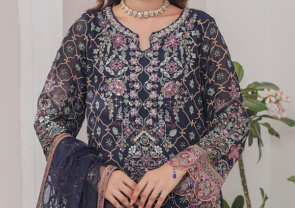 MAAHI BY HANNAN FABRICS SEMI-STITCHED 3PC | D-01