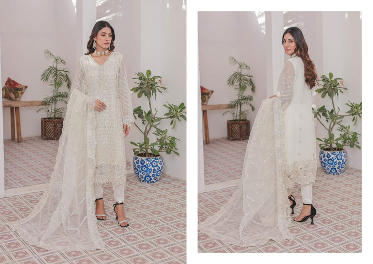 MAAHI BY HANNAN FABRICS SEMI-STITCHED 3PC | D-02