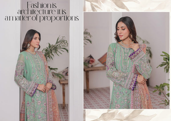 MAAHI BY HANNAN FABRICS SEMI-STITCHED 3PC | D-03