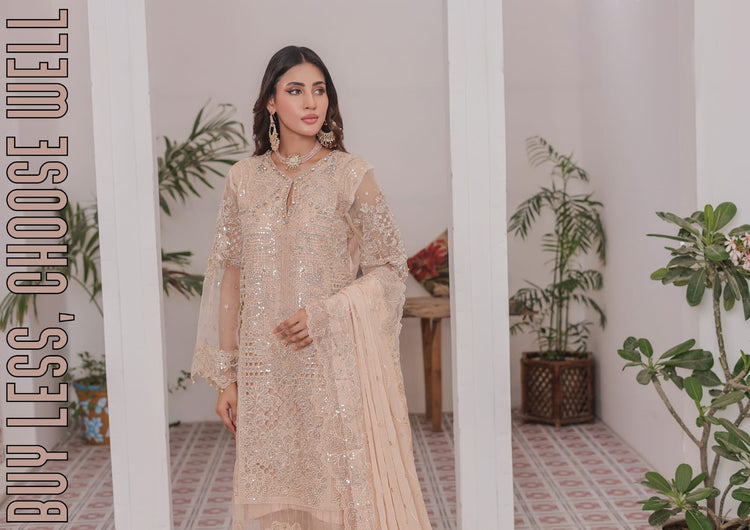 MAAHI BY HANNAN FABRICS SEMI-STITCHED 3PC | D-04