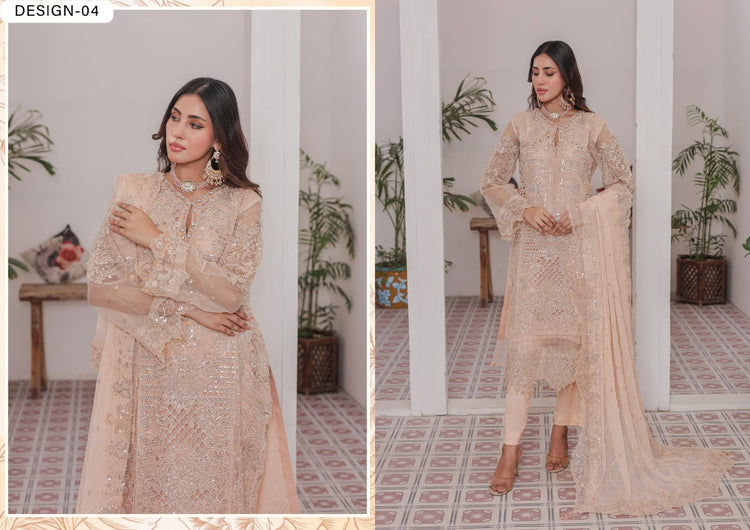 MAAHI BY HANNAN FABRICS SEMI-STITCHED 3PC | D-04