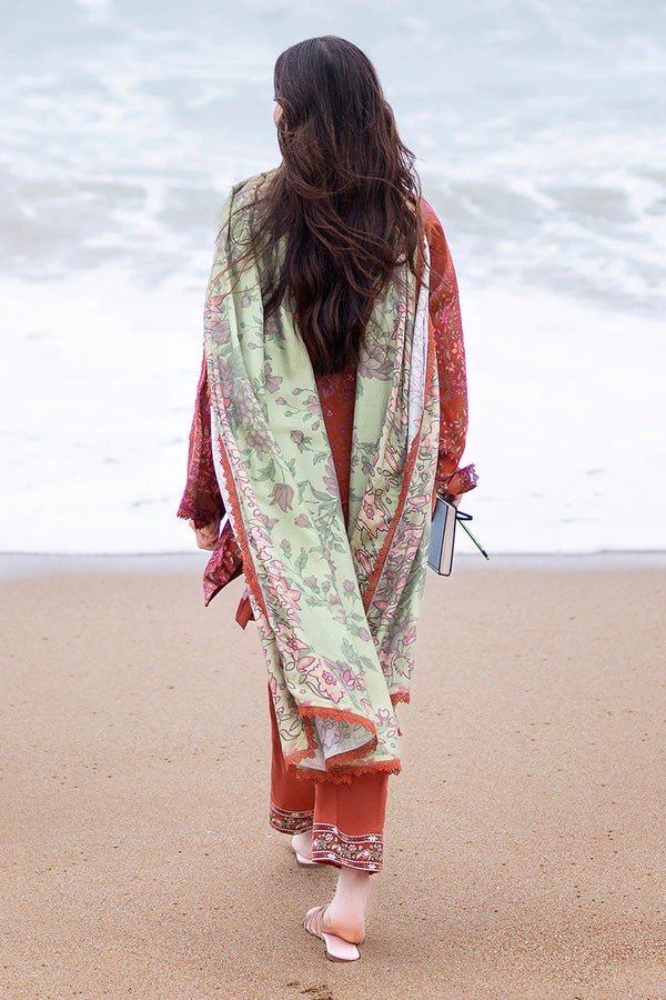 CROSS STITCH/AUTUMN GLAZE-3PC SATIN PRINTED SUIT