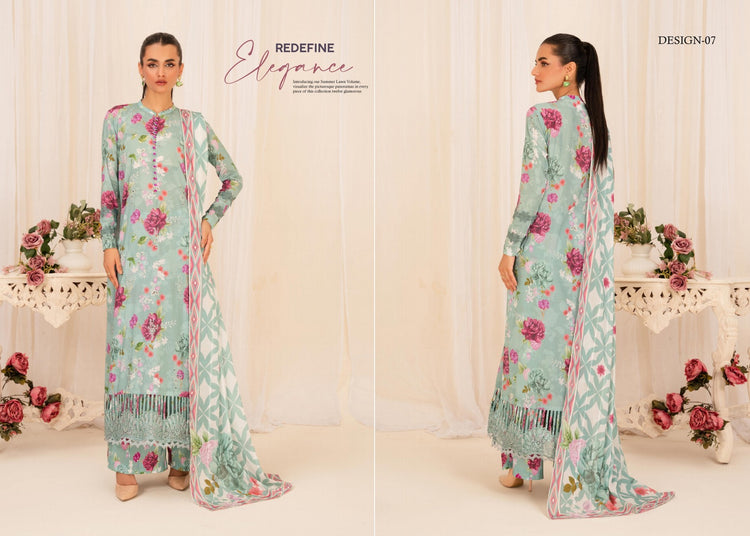 ZIVA BY GULJE LAWN UN-STITCHED | D-07