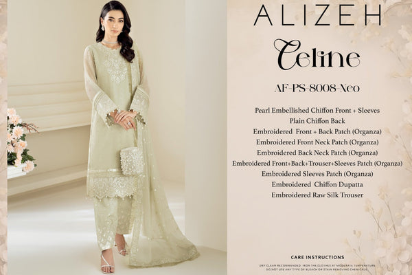 CELINE BY ALIZEH UNSTITCHED CHIFFON AF-PS-8008-NEO