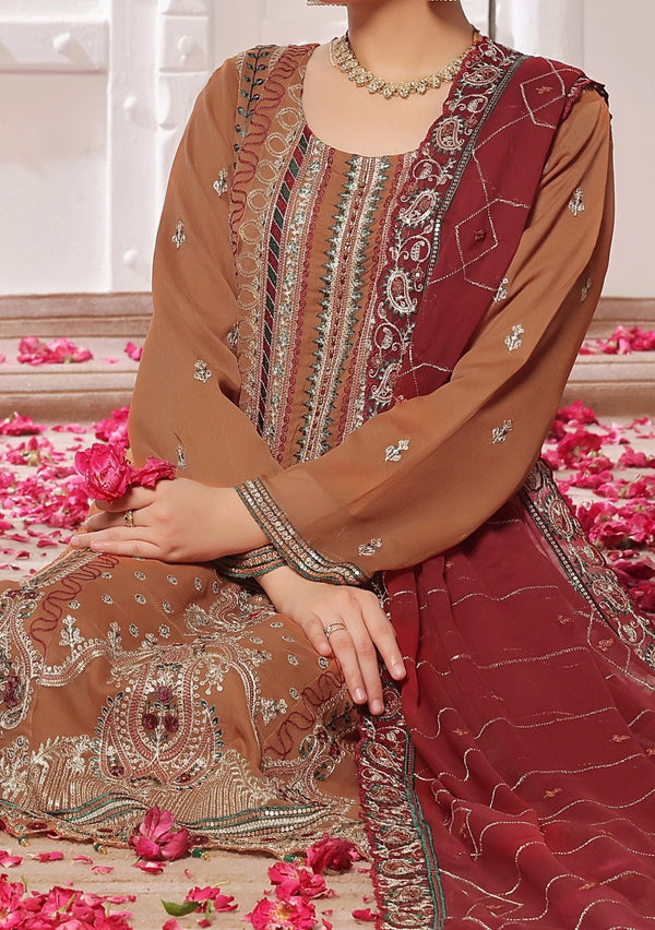 NAZIN LUXURY CHIFFON SEMI-STITCHED 3PC | D-03