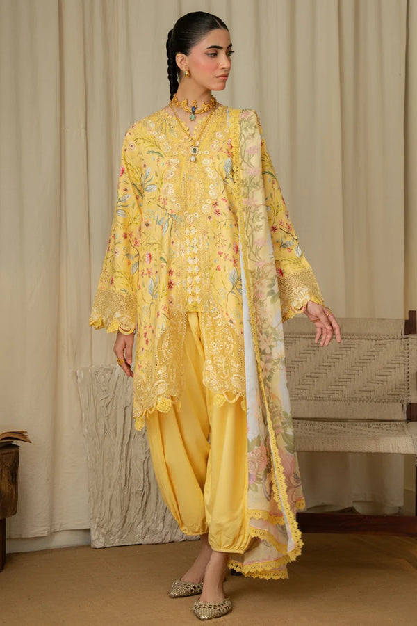 Aabyaan Print Luxe Linen MARIGOLD (AK-06)