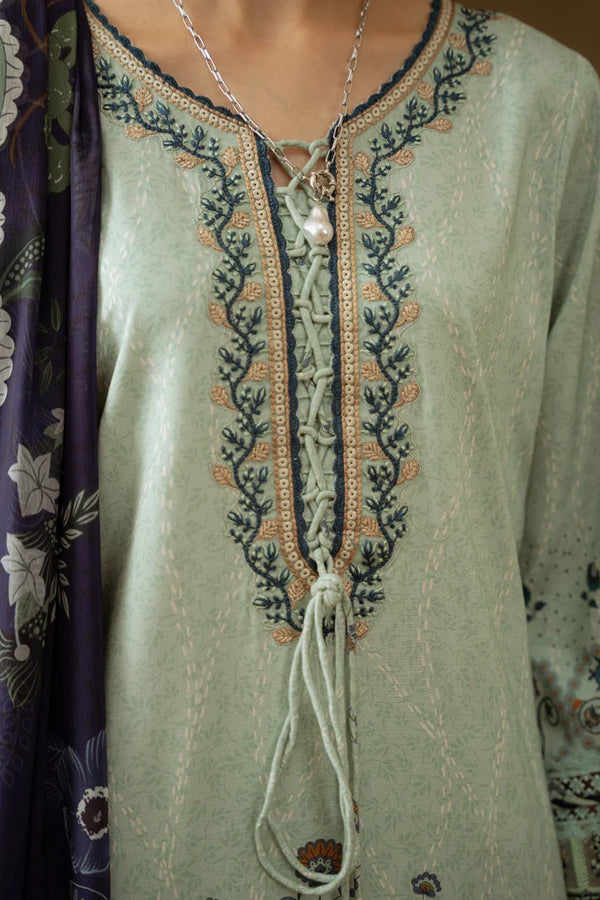 Aabyaan Print Luxe Linen AVELINE CELESTE (AK-09)