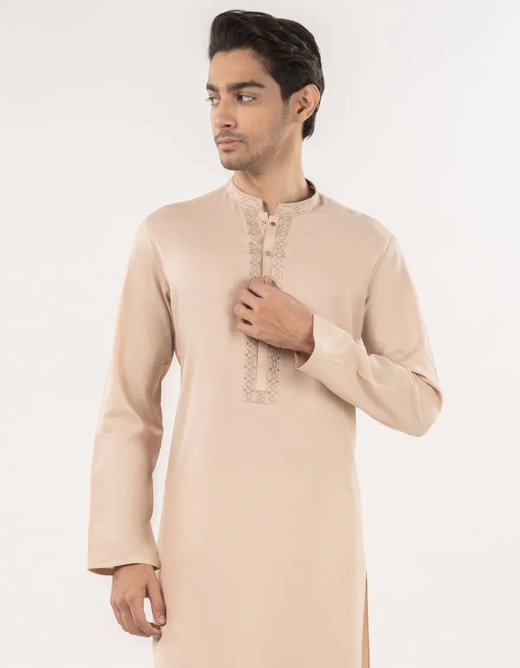 BEIGE BLENDED KURTA | JJK-A-33056