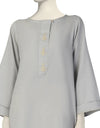 GREY WOVEN JACQUARD EMBROIDERED KURTI
