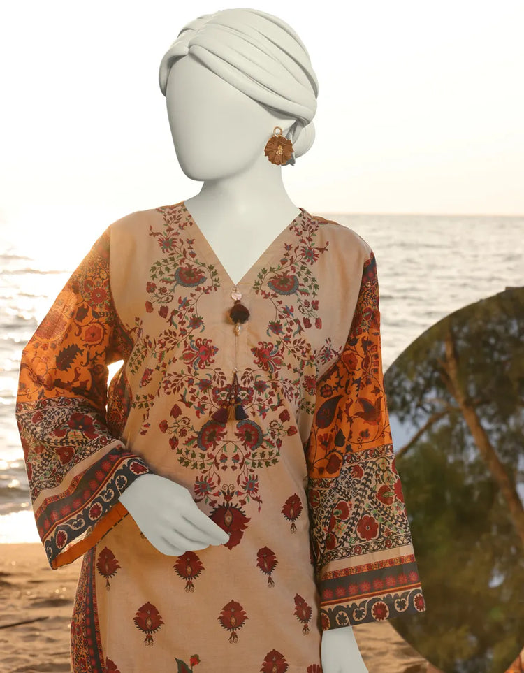 MULTICOLOR LAWN PRINTED 2PC STITCHED | JLAWN-S-JST-25-2006