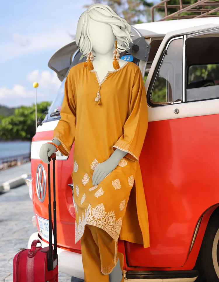 YELLOW LAWN EMBROIDERED 2PC STITCHED | JLAWN-S-JST-25-2019