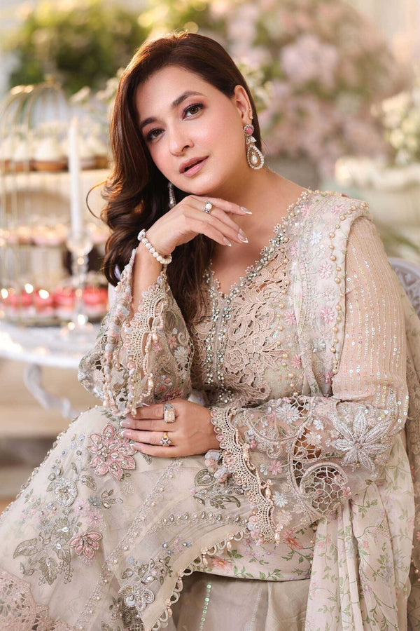 Maria b chiffon collection'26 /MPC-26-107-Ivory Beige