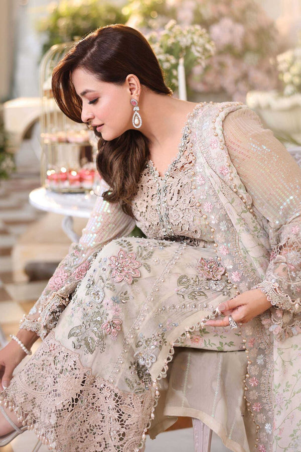 Maria b chiffon collection'26 /MPC-26-107-Ivory Beige