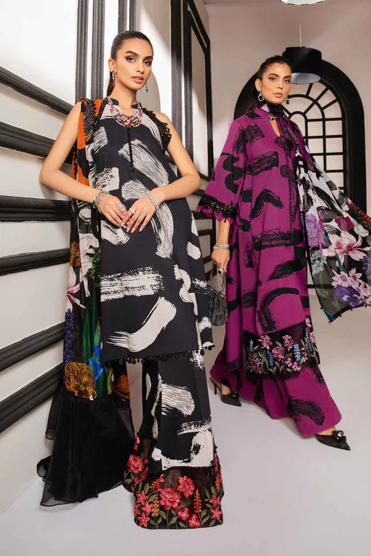 Maria b mprints 3 Piece Unstitched Printed Suit |MPT-2205-A