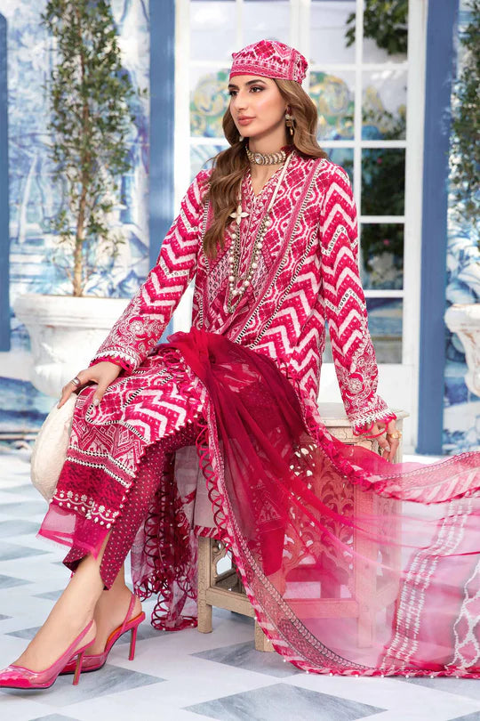 Maria b mprints 3 Piece Unstitched Printed Suit |MPT-2208-A