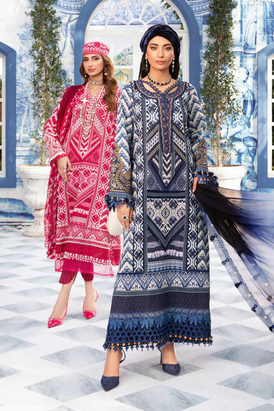 Maria b mprints 3 Piece Unstitched Printed Suit |MPT-2208-B