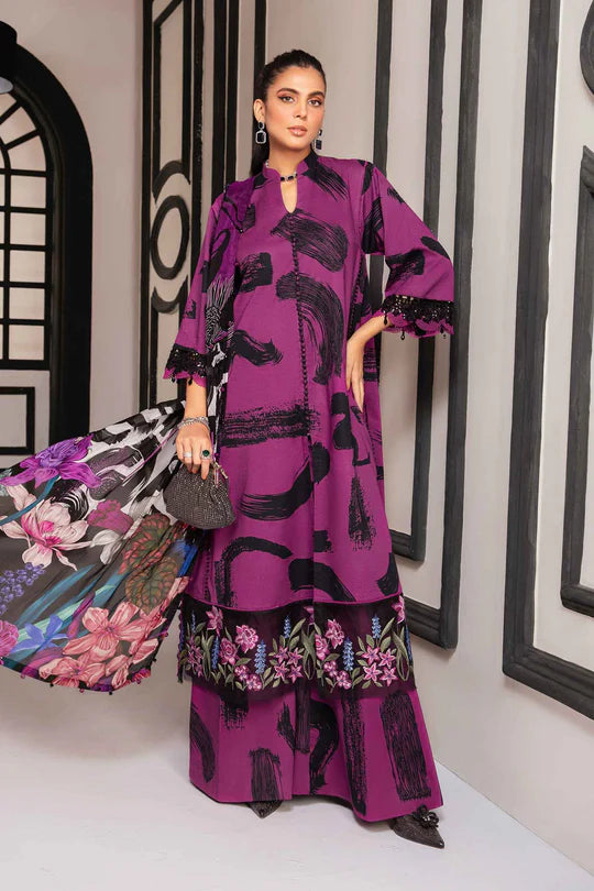 Maria b mprints 3 Piece Unstitched Printed Suit |MPT-2205-B