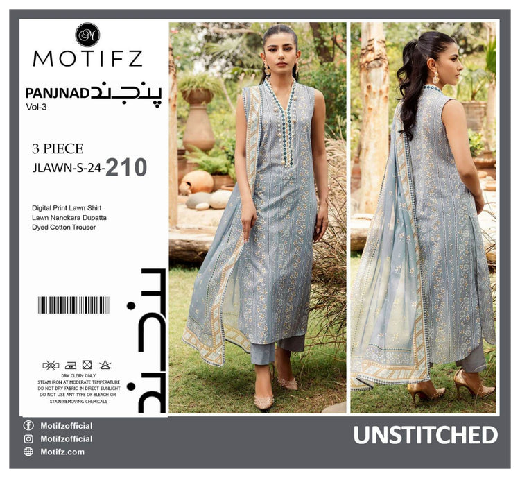 MOTIFZ BY PANJANAD LAWN 3PC | D-210