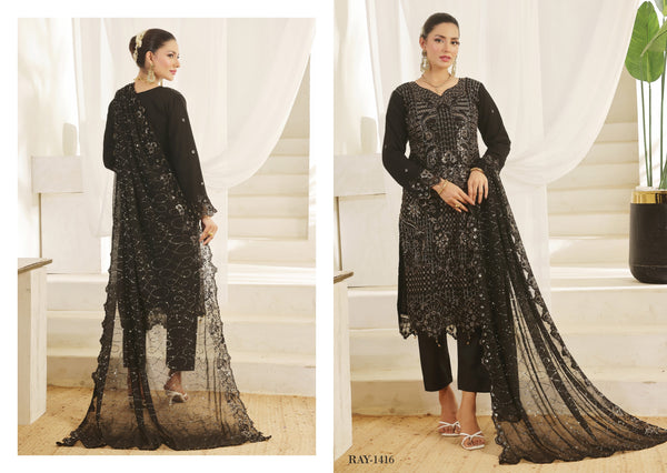 NAINA BY BIN HAMEED LUXURY CHIFFON SEMI-STITCHED | D-10