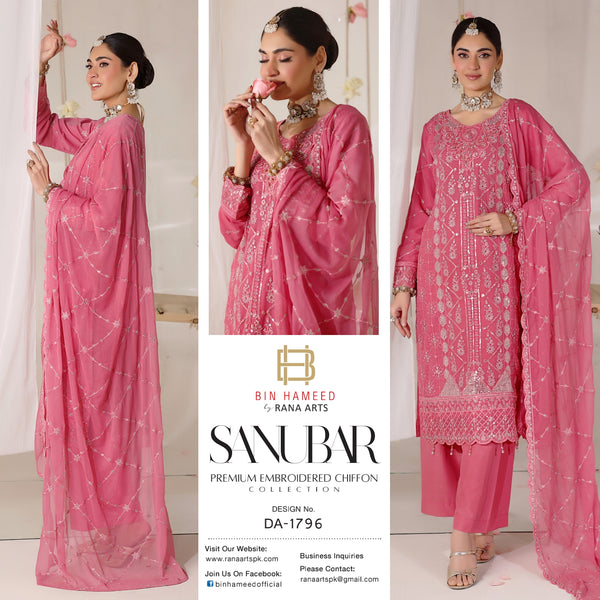 Sanubar Bin Hameed Semi Stitched Chiffon DA-1796