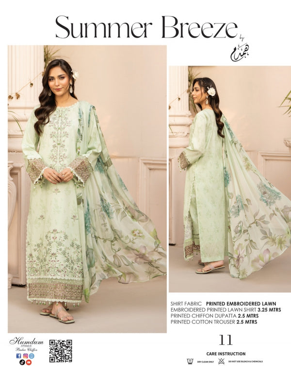 SUMMER BREEZE HUMDUM UNSTITCHED LAWN 2026 D-11