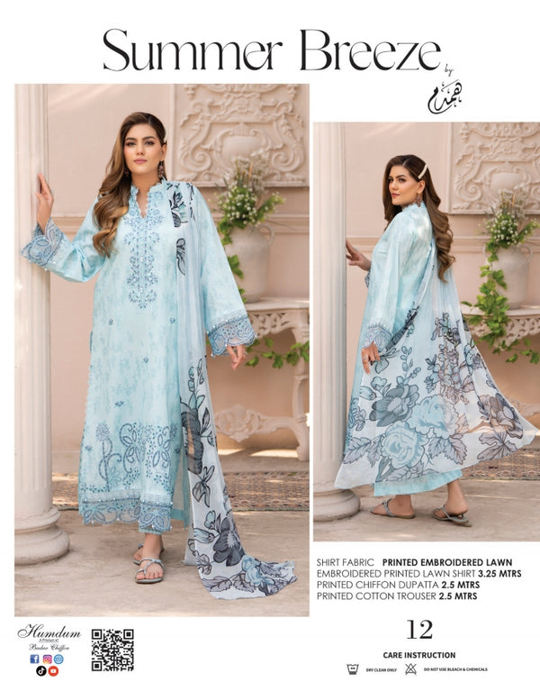 SUMMER BREEZE HUMDUM UNSTITCHED LAWN 2026 D-12