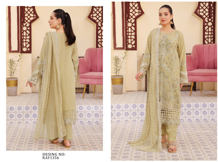 SABIHA BY BIN HAMEED SEMI-STITCHED 3PC | D-02