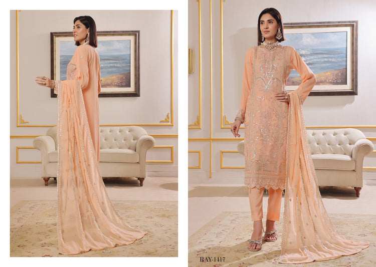 ZAIB BY BIN HAMEED SEMI-STITCHED 3PC | D-02
