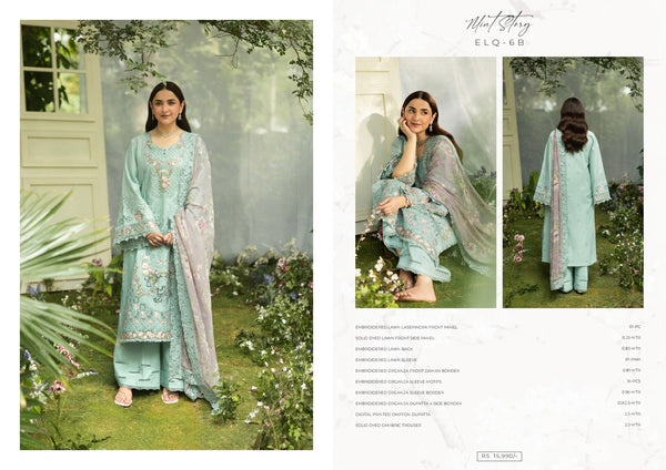 Elaf Luxury Lawn 2026 ELQ-6B MINT STORY