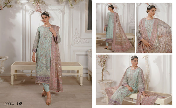 GLAMOURA BY NOOR'S SEMI-STITCHED 3PC | D-05