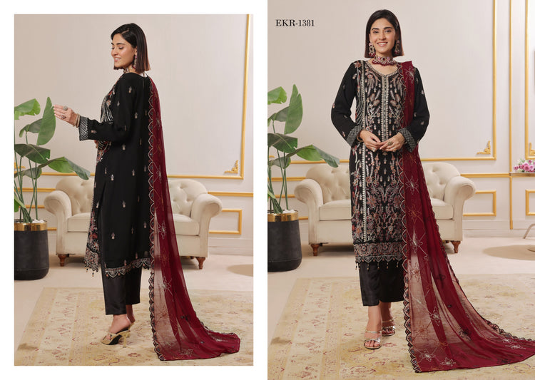 ZAIB BY BIN HAMEED SEMI-STITCHED 3PC | D-08