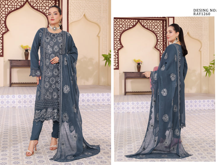 SABIHA BY BIN HAMEED SEMI-STITCHED 3PC | D-04