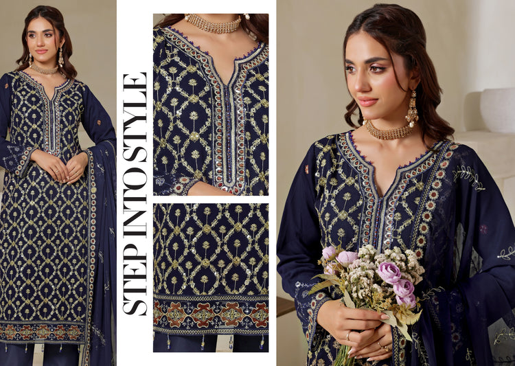 BISMA BY BIN HAMEED SEMI-STITCHED | EKR-1383