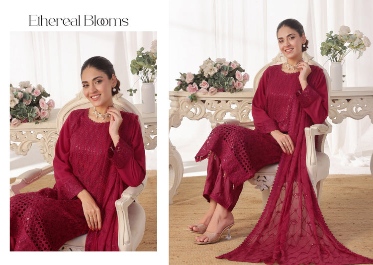 INARA BY BIN HAMEED | SEMI-STITCHED CHIFFON | D-09